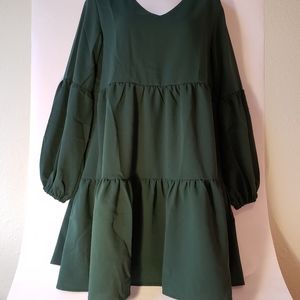 Dark green tunic dress